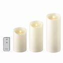 Scented Set of 3 Moving Flame Candles with Remote