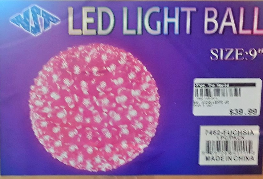 Ball Hot Pink Color LED LIghted
