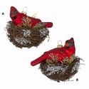 Ornament Cardinal in Nest Glass