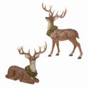 Deer S/2 Rustic Style With Wreath