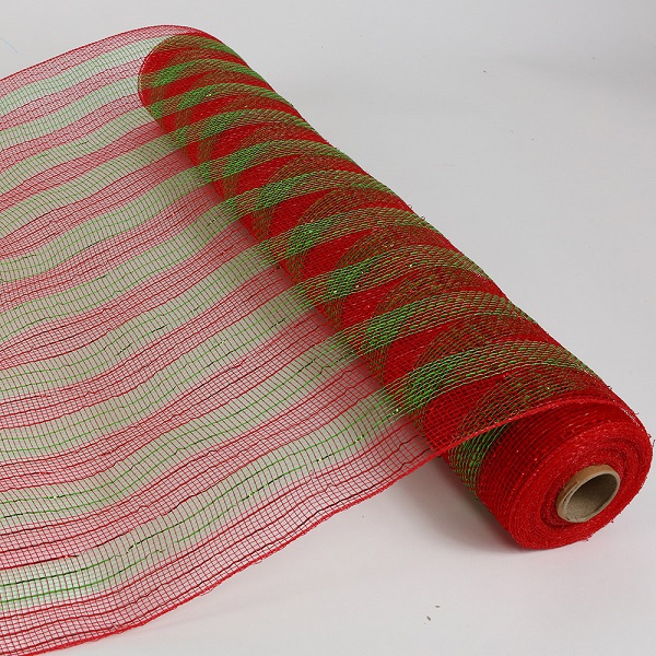 Mesh Roll Red Green Stripe