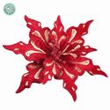 Poinsettia With Clip Red Gold