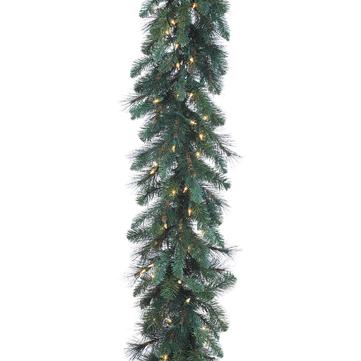 Garland 9Ft  Lighted Mixed Pine