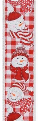 Ribbon Oversized Snowman Check Red