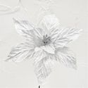 Poinsettia Silver Glittered