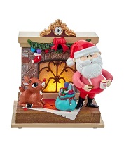 Rudolph Santa Fireplace Musical Lighted