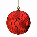 Ornament Ball Ripple Red Large