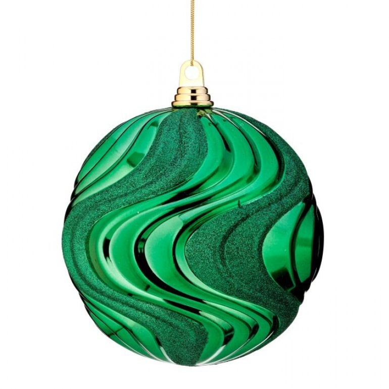 Ornament Ball Ripple Green Large