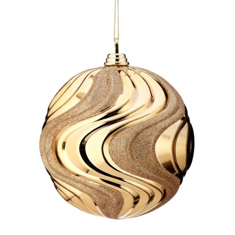 Ornament Ripple Ball Gold Large