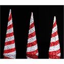 Cone Trees S/3 Red White Stripe