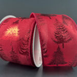 Ribbon Satin Embossed Trees