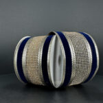 Ribbon Gold Navy Edge Stripe