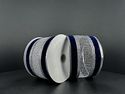 Ribbon Silver Navy Glitter Edge