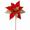 Poinsettia Regal Velvet Red Gold