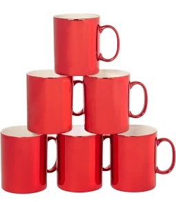 Mug Holiday Lights Metallic Red