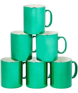 Mug Holiday Lights Metallic Green