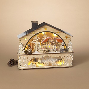 Village Cut Out Scene Lighted