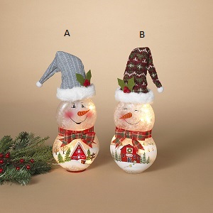 Snowman Jar Lighted Styles