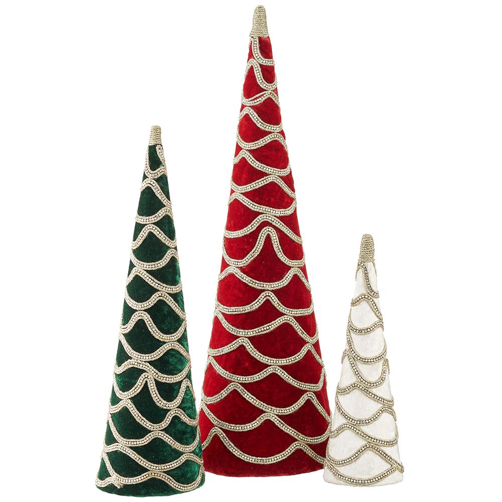 Topiary S/3 Velvet Cones