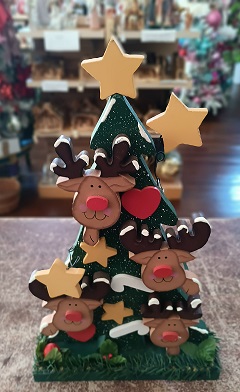 Tree With Reindeer Faces Wood