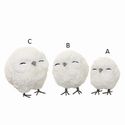 Ornaments Owl Round White Assorted