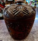 Jar Carved Teakwood Lid Top