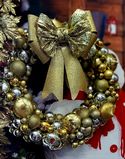Wreath Bow Gold Ball