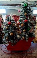 Sleigh With 2 Lighted Trees
