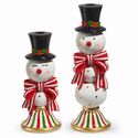 Snowman S/2 Candleholders