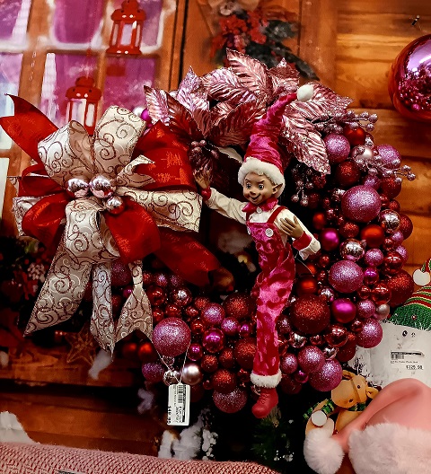 Wreath Pink Decorated