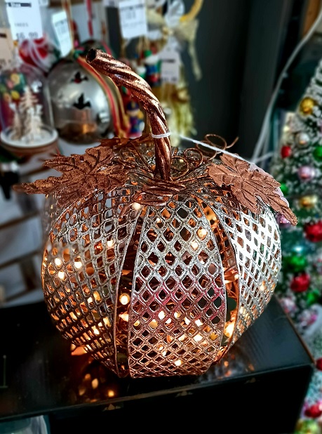 Pumpkin Metal Lighted