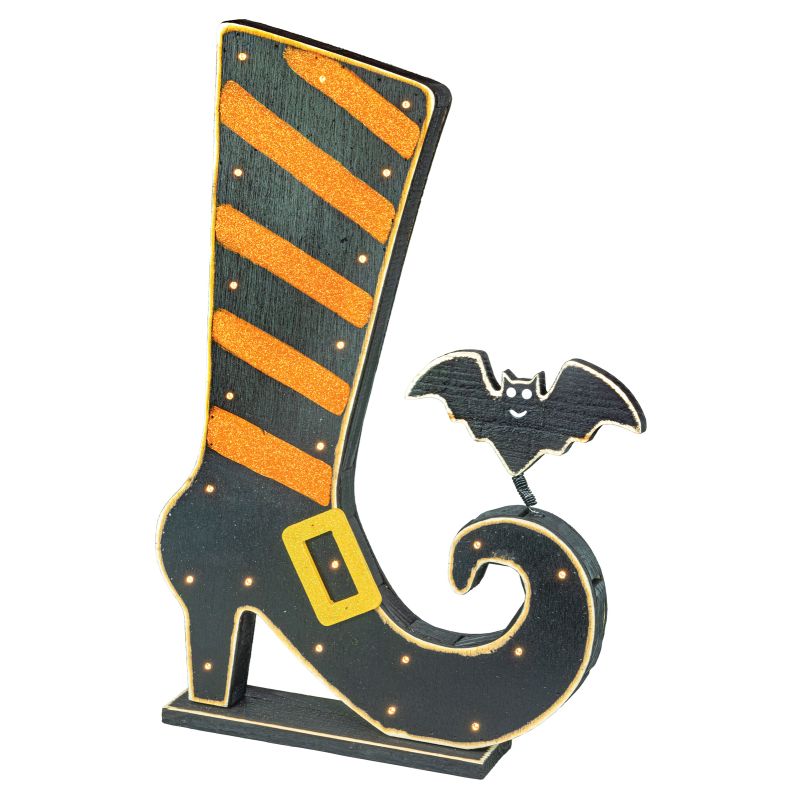 Witchy Boot And Bat Stander
