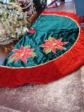 Tree Skirt  Poinsettia Design