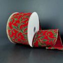 Ribbon  Vine Swirls Red Gold