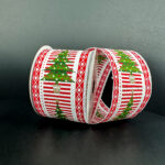 Ribbon  Tree Red White Stripe