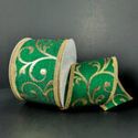Ribbon Emerald Gold Stripes