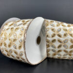 Ribbon Petals Ivory Gold