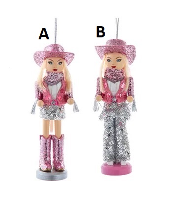 Ornament Cowgirl Nutcracker
