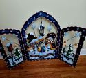 Snowman Metal 3 Panel Screen