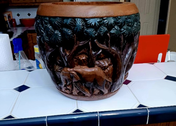 Elephant Hand Carved Planter